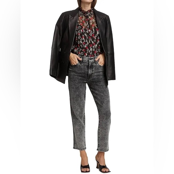 7 For All Mankind Women's High Waist Cropped Straight Jeans - Picture 8 of 9